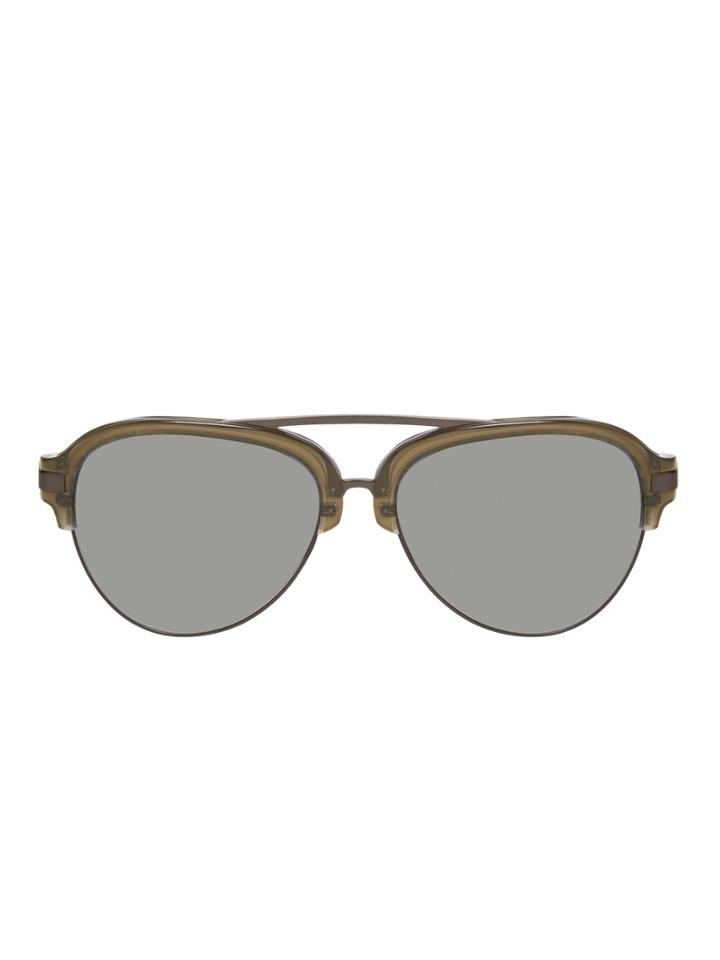 Kris Van Assche By Linda Farrow Gallery Tinted Acetate Aviator Frame