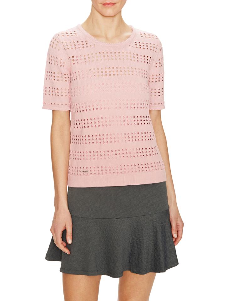 L'etoile Sport Pointelle Short Sleeve Sweater