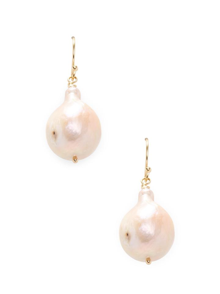 Mary Louise Designs Pink Baroque Pearl Drop Earrings