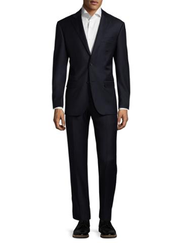 Zanetti Napolik Wool Solid Notch Lapel Suit