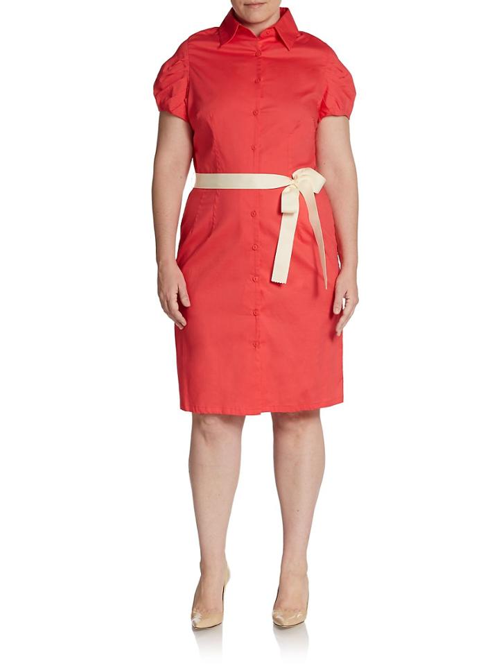 Melissa Masse, Plus Size Puff-sleeve Shirtdress