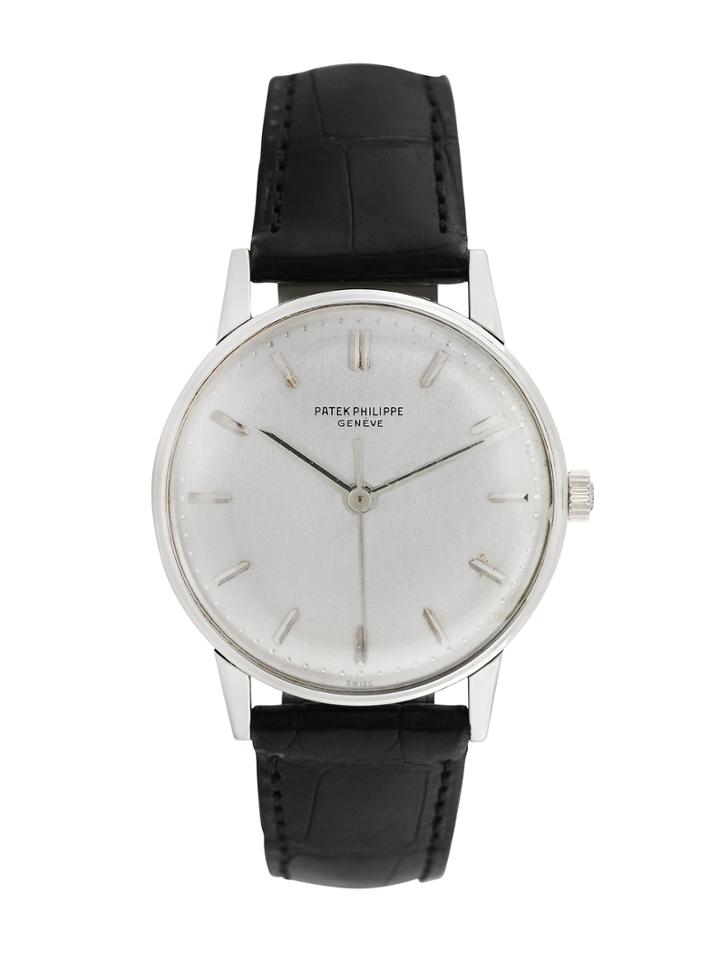 Vintage Patek Philippe Calatrava 18k White Gold Silver-tone Dial Watch, 34mm