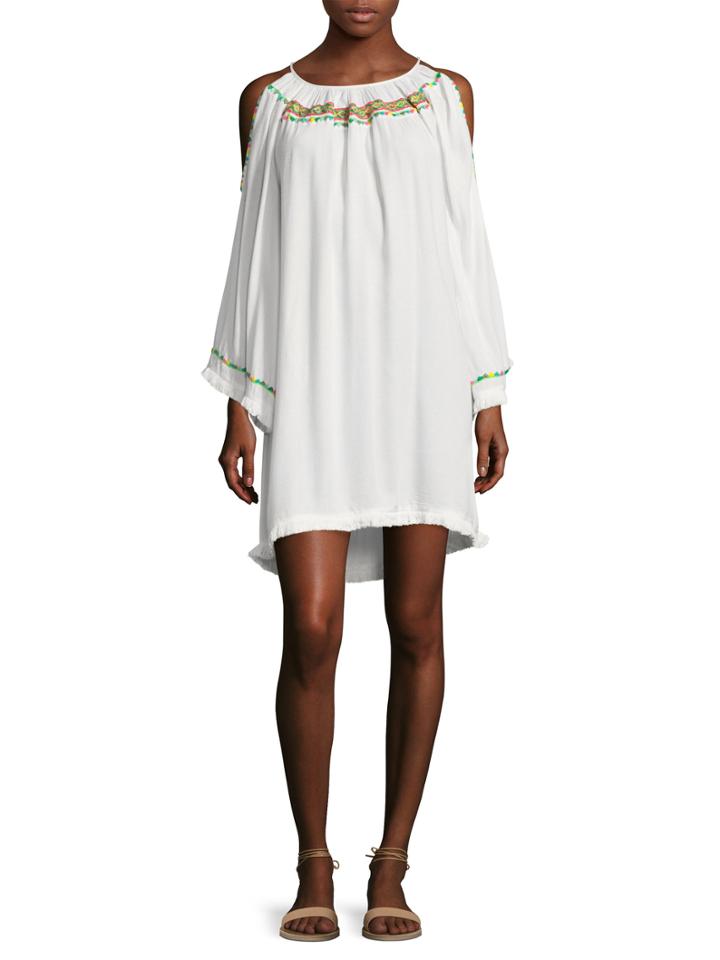 Pia Pauro Cold Shoulder Embroidered Tunic