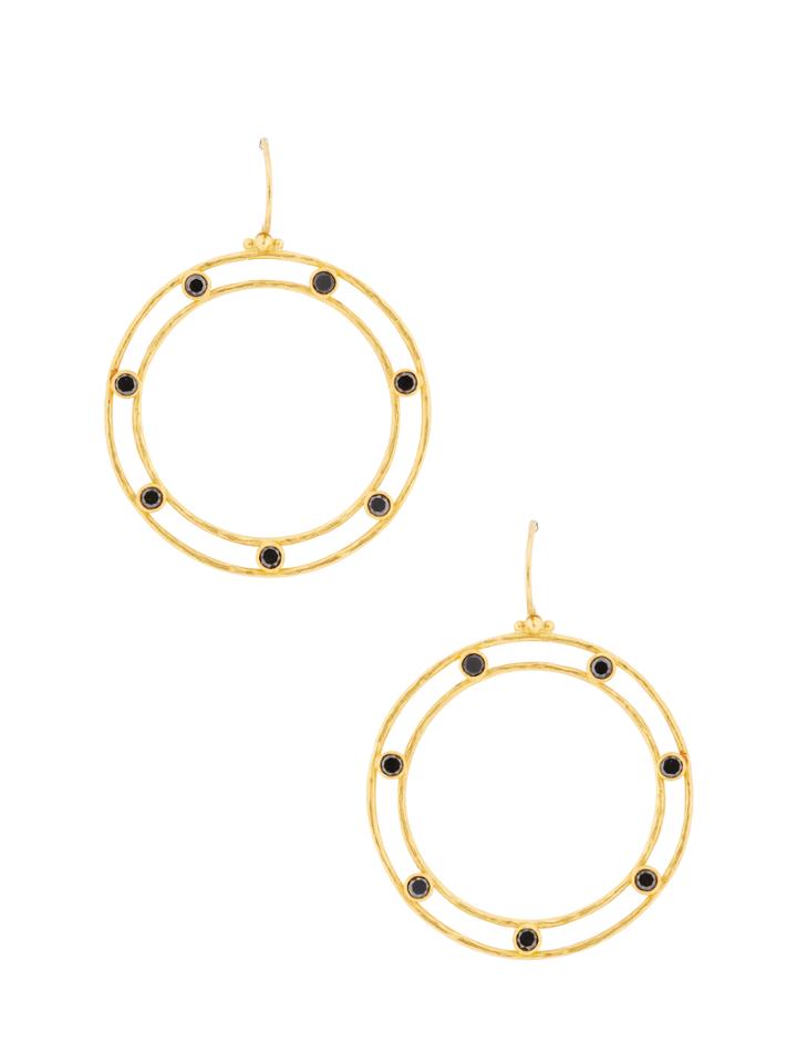 Gurhan Black Diamond Open Circle Earrings