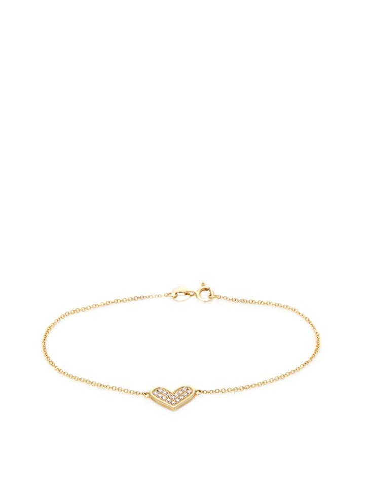 Dana Rebecca 14k Yellow Gold & 0.30 Total Ct. Diamond Jacquie C Heart Bracelet
