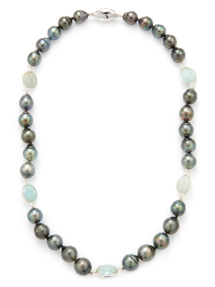 Tara Pearls Tahitian Pearl & Amazonite Necklace