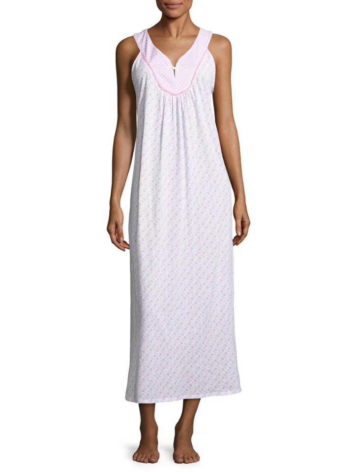 Midnight By Carole Hochman Cotton Printed Long Gown
