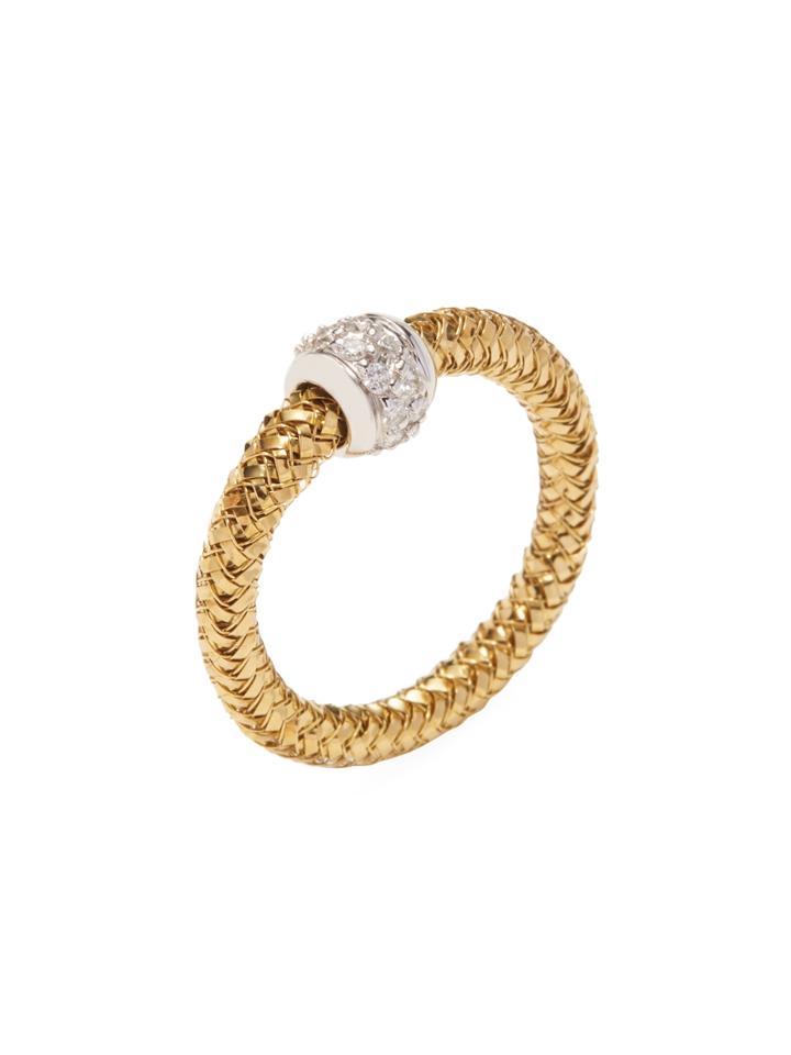 Roberto Coin Primavera 18k Gold & Diamond Flexible Band Ring