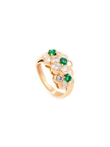Van Cleef & Arpels Vintage Van Cleef Arpels 18k Yellow Gold Diamond And Emerald Ring