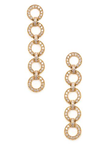 Dana Rebecca Shonna Drew 14k Yellow Gold & 1.40 Total Ct. Diamond Circle Drop Earrings