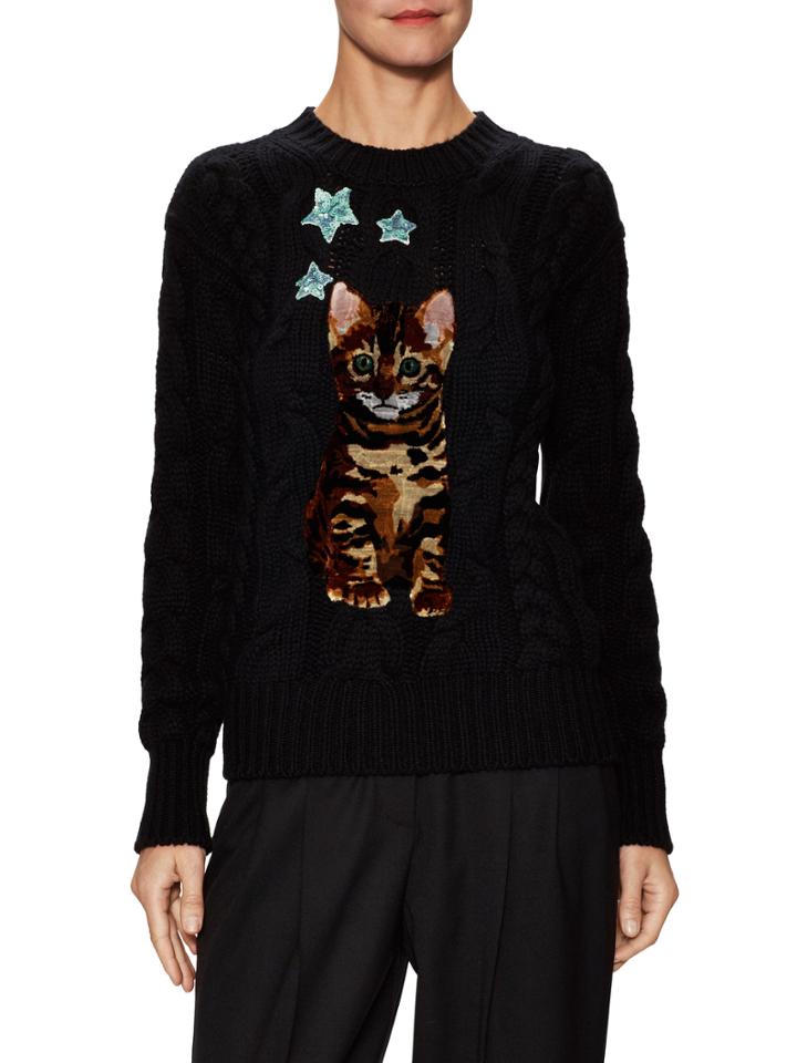 Dolce & Gabbana Embroidered Cat Sweater