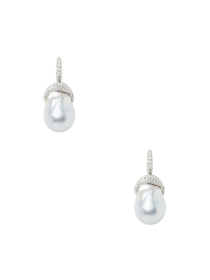 Tara Pearls Baroque Pearl Curved Drop Earrings
