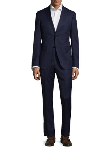 Zanetti Luca Suit With Criss-cross Stitch Detail
