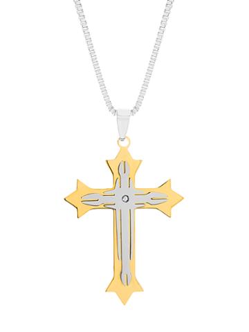 Creed 1913 Crystal Cross Box Chain Pendant Necklace