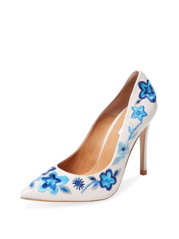 Elorie Embroidered Leather Pump