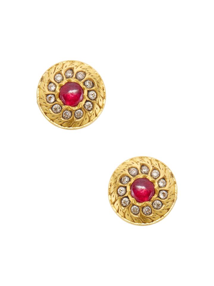 Amrapali Ruby & Diamond Disc Earrings