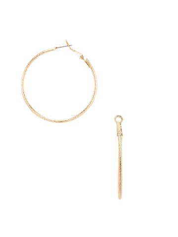 Cara Couture Jewelry Textured Gold Hoop Earrings