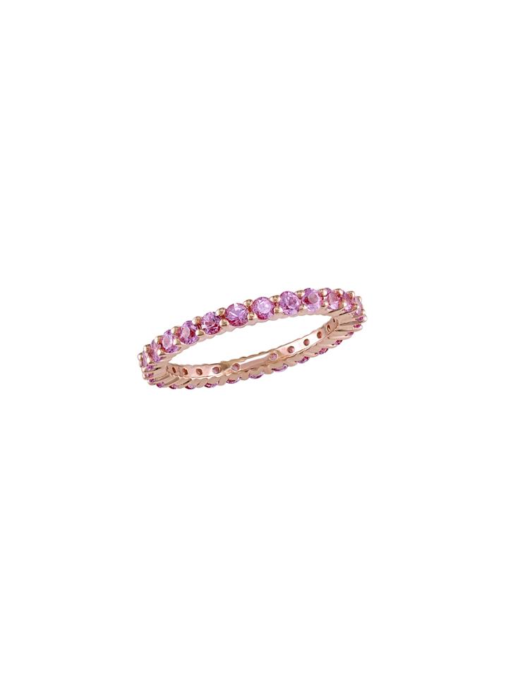 Rina Limor 14k Rose Gold & Pink Sapphire Eternity Band Ring