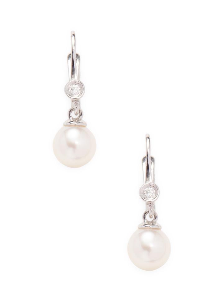 Tara Pearls 14k White Gold Diamond & Akoya Cultured Pearl Dangle Earrings