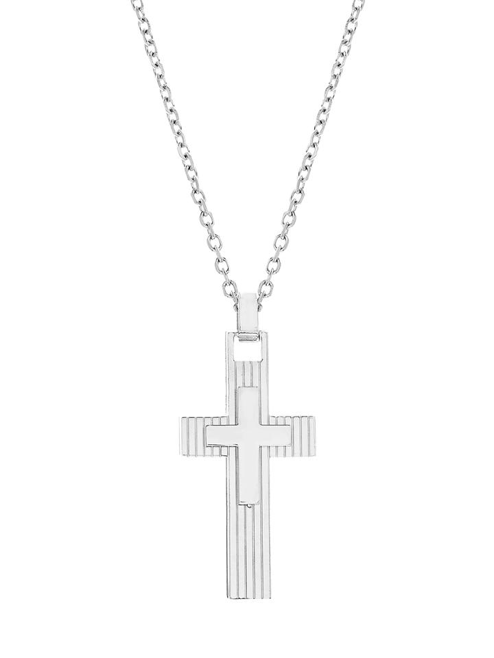 Creed 1913 Double Layered Cross Rolo Pendant Necklace