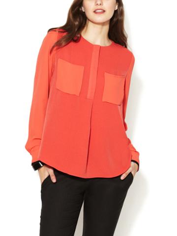Eryn Brinie Two Pocket Crepe Blouse