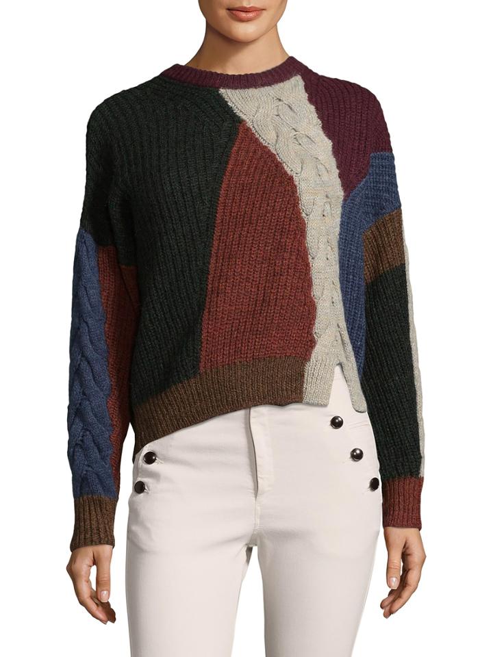 Isabel Marant Pull Gao Colorblock & Cableknit Sweater