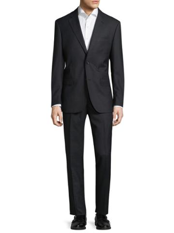Zanetti Napolik Wool Sharkskin Notch Lapel Suit