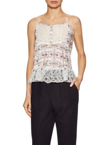 Whitney Eve Bamboo Orchid Print Top