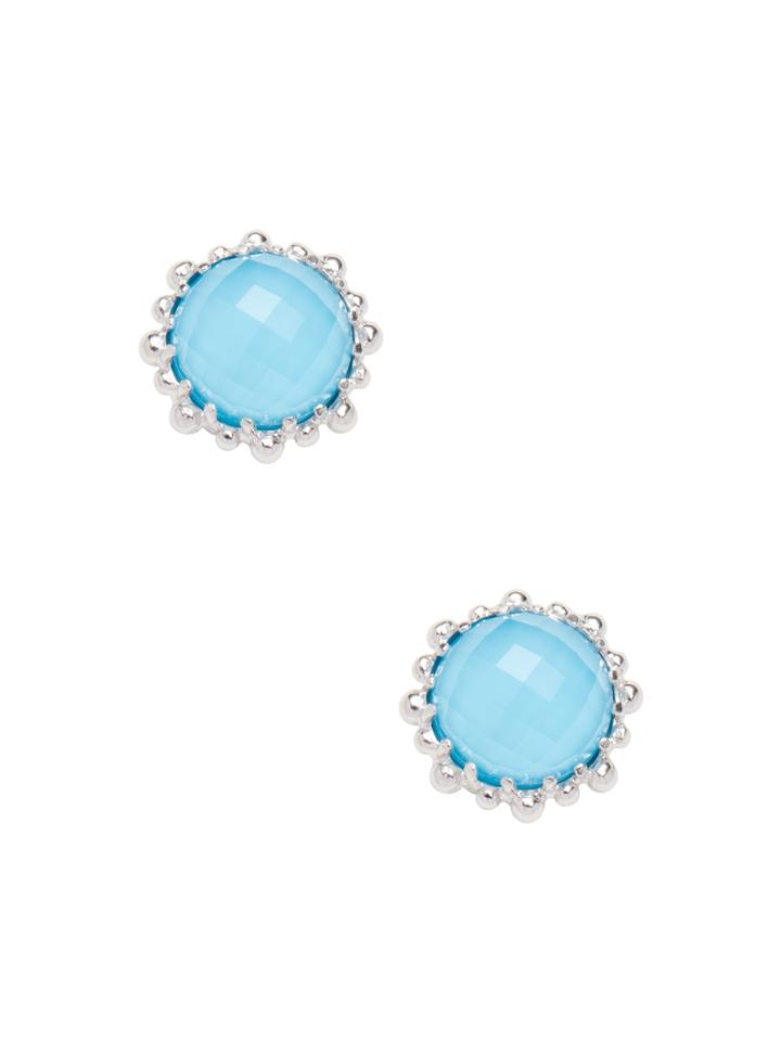 Anzie Dew Drop Snowflake Turquoise Doublet Earrings