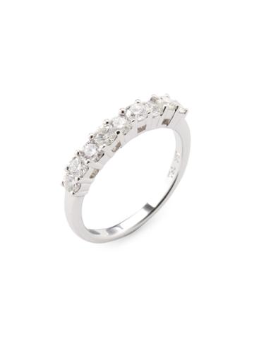 Vendoro Diamond 18k White Gold Band Ring