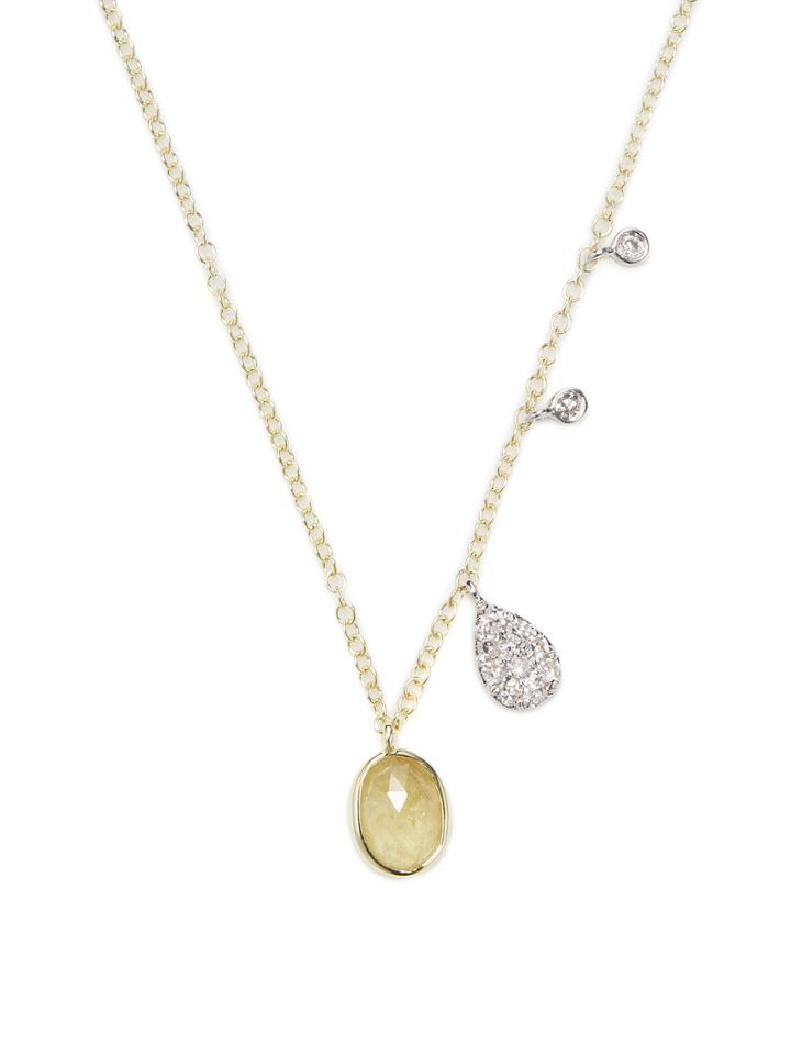 Meira T 14k Yellow Gold, Yellow Sapphire & 0.09 Total Ct. Diamond Pendant Necklace