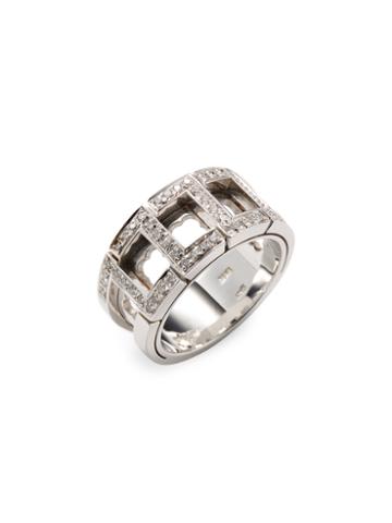 Vendoro 18k White Gold Pave Diamond Ring