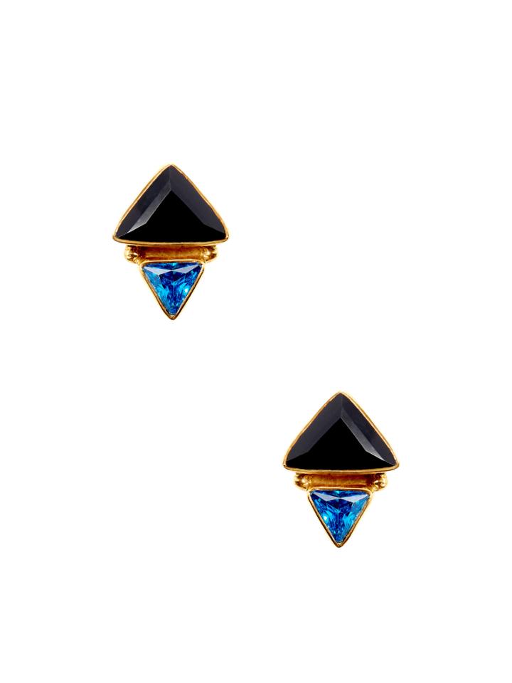Kanupriya Birds Eye View Black Onyx Stud Earrings
