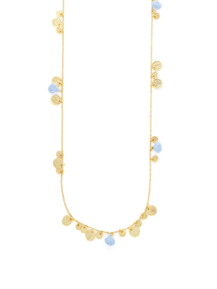 Ashiana London Coin & Cotton Ball Station Necklace