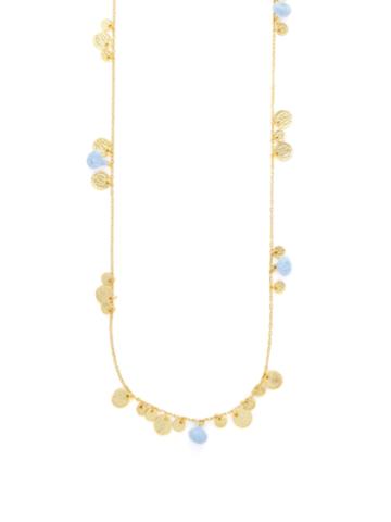 Ashiana London Coin & Cotton Ball Station Necklace