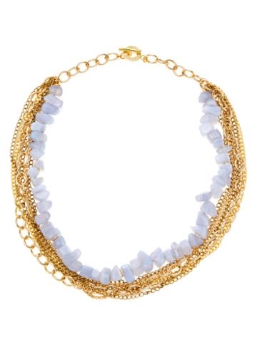 Janna Conner Blue Lace Agate Collar Necklace