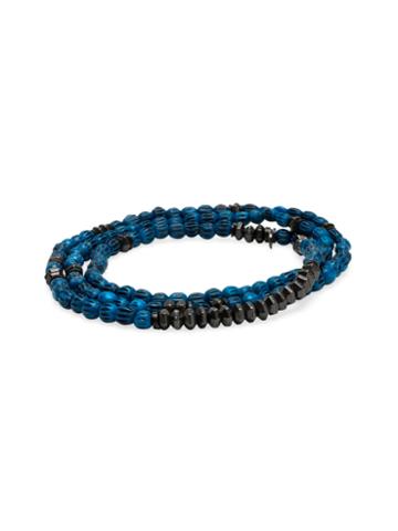 Kenton Michael Carved Beads Triple Wrap Bracelet