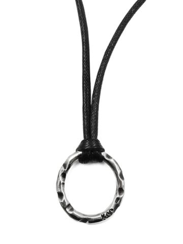 Kenton Michael Hammered Ring Adjustable Cord Necklace