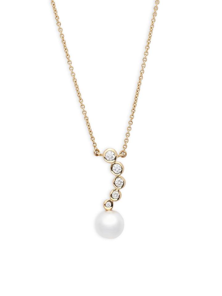 Tara Pearls 14k Yellow Gold Diamond &amp; Pearl Necklace