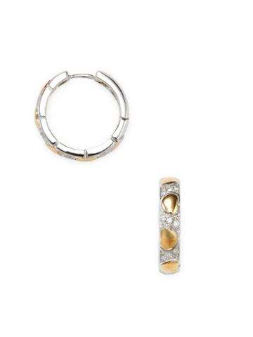 Vendoro 18k Pink Gold Pave Diamond Earring