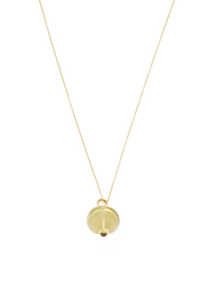 Goshwara Beyond 18k Yellow Gold, Lemon Quartz & Peridot Pendant Necklace