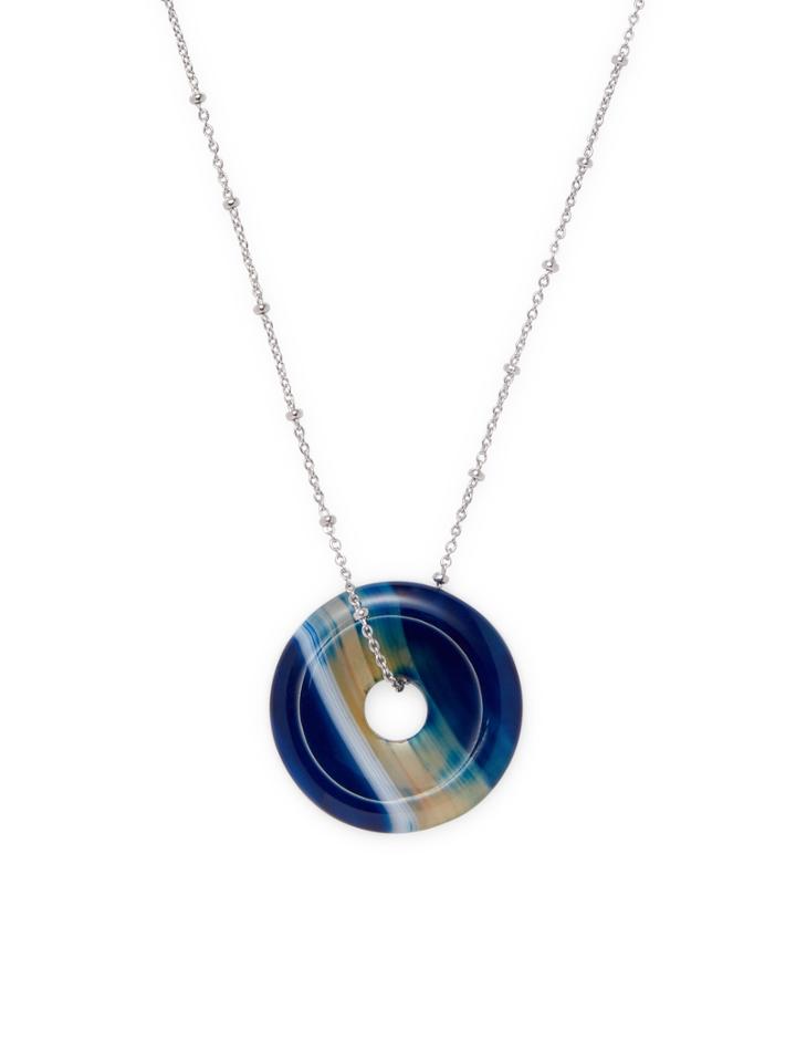 Alanna Bess Jewelry Agate Disc Pendant Necklace