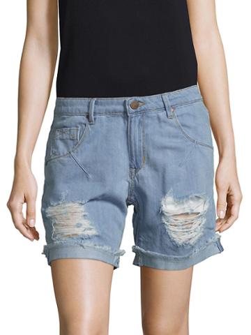 Denimocracy Distressed Stone-wash Shorts