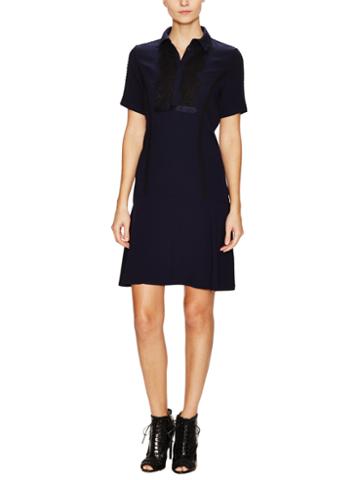 Marchesa Voyage Drop Waist Shirtdress With Lace Trim