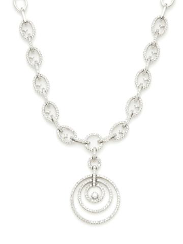 Vendoro Diamond Multi-open Circle Pendant Necklace