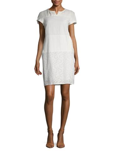 Max Mara Adesso Cotton Geometric Textured Shift Dress