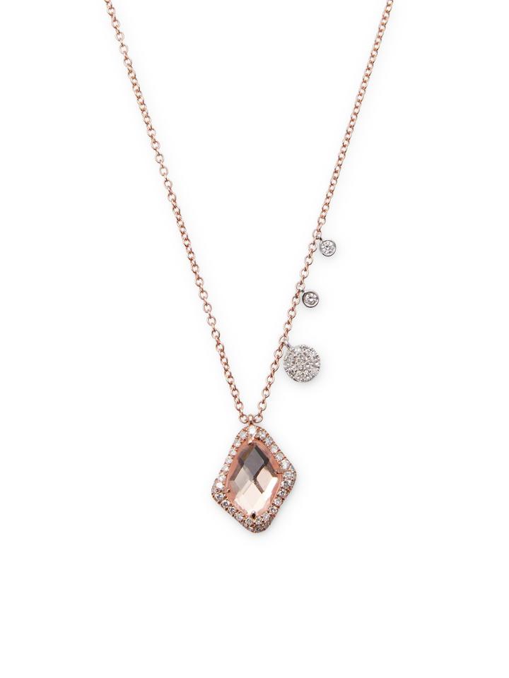 Meira T Rose Gold White Topaz Necklace