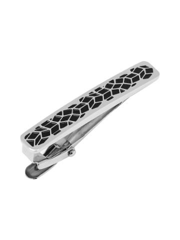 Ox And Bull Trading Co. Stainless Steel Geometric Cell Tie Clip