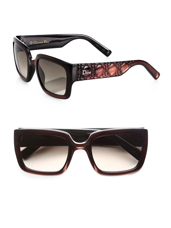 Christian Dior Texture-accented Rectangular Optyl Sunglasses