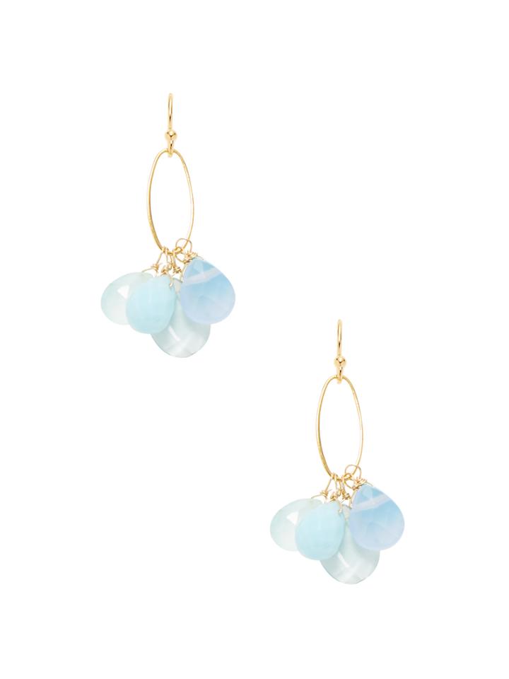Av Max Blue Multi Cluster Drop Earrings
